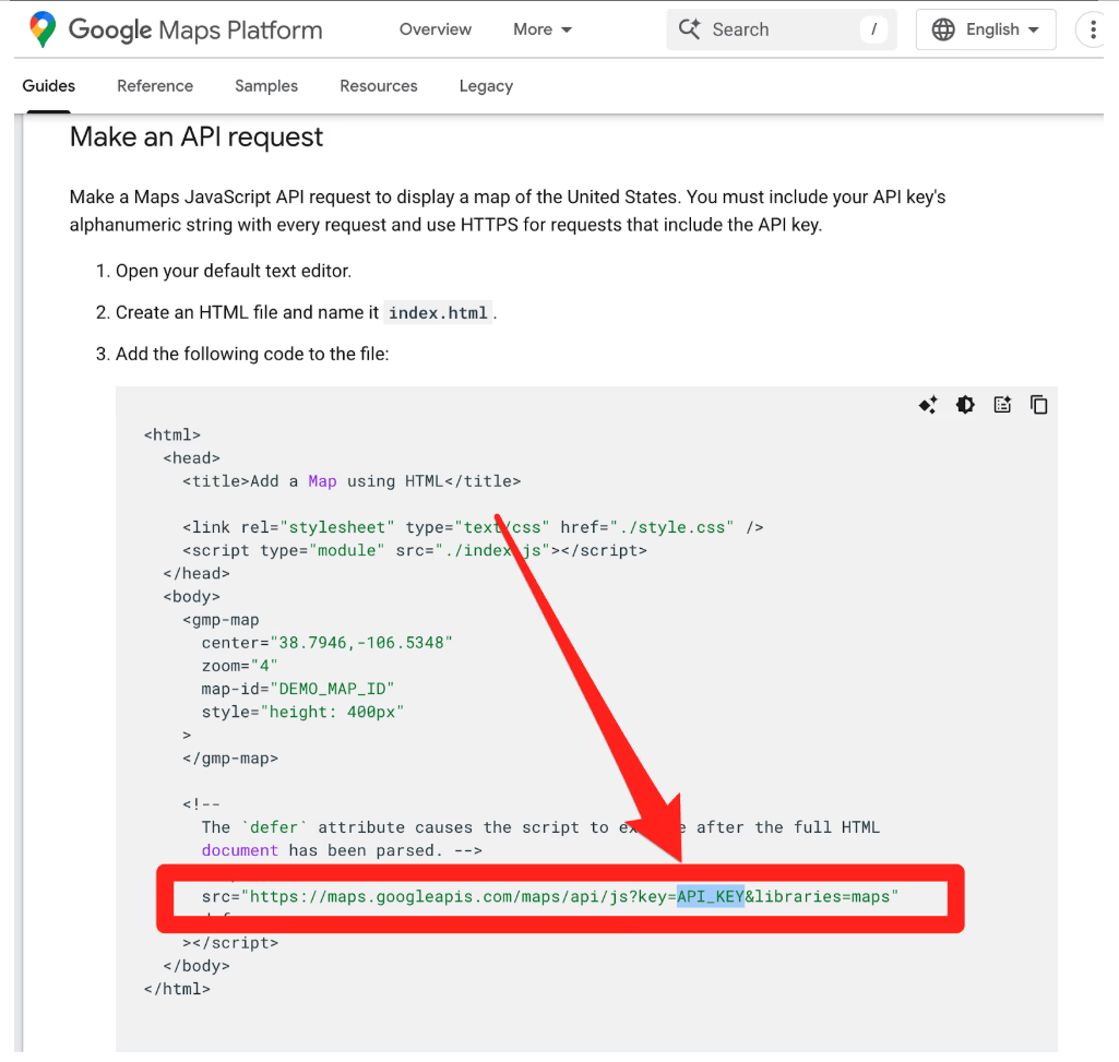 Google Maps API key in client-side code