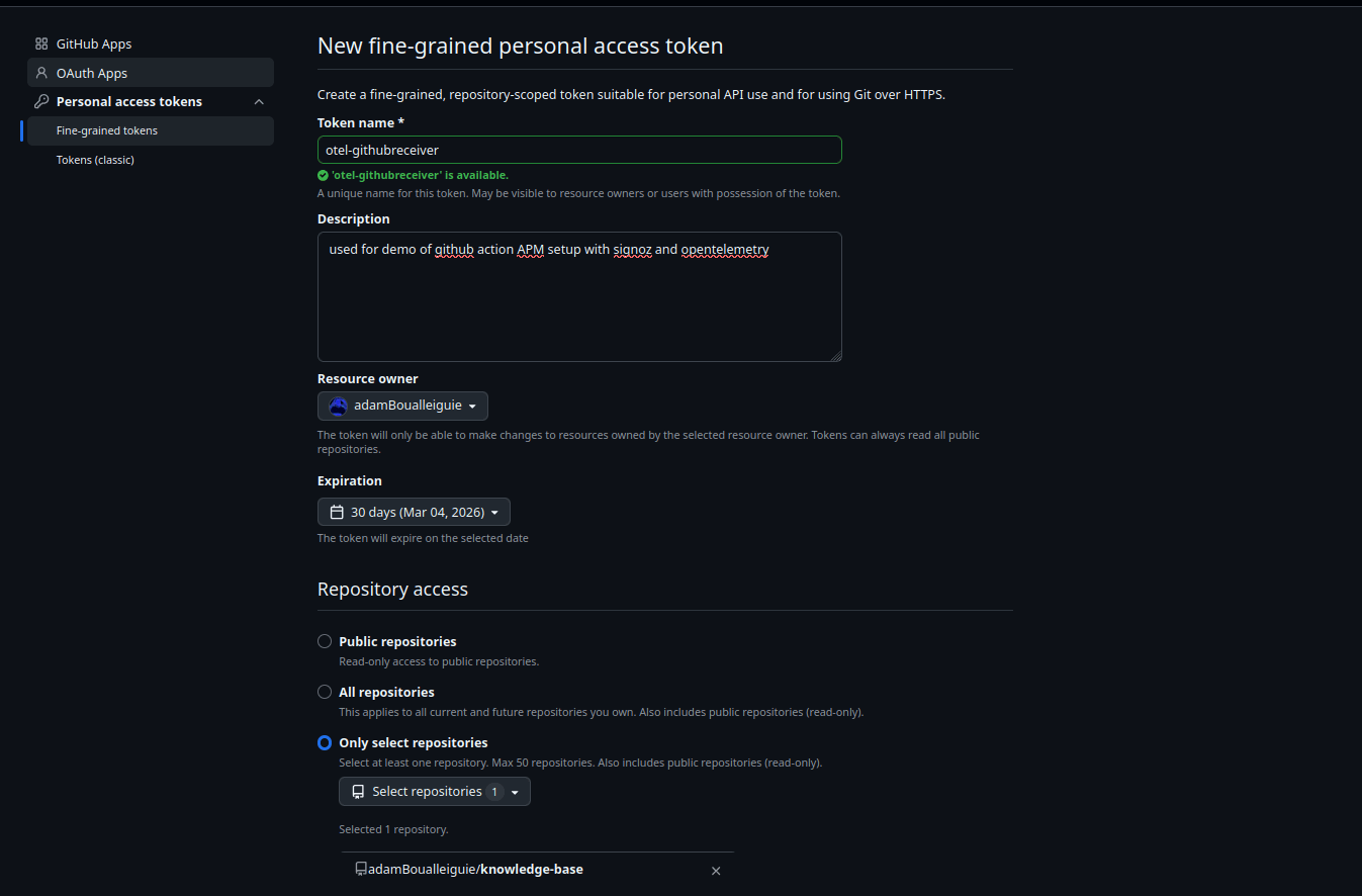 Creating GitHub Personal Access Token