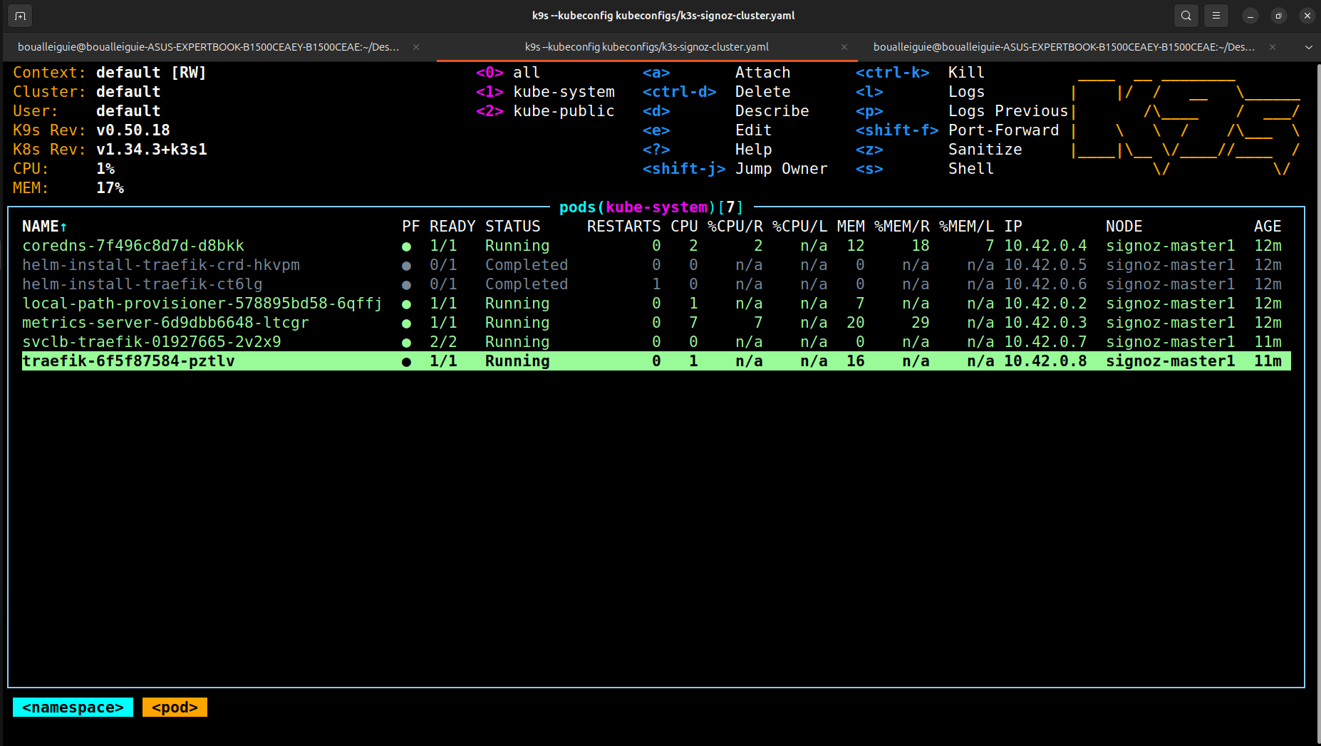 k3s single-node cluster overview